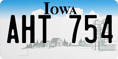 IA license plate AHT754