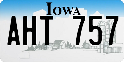 IA license plate AHT757