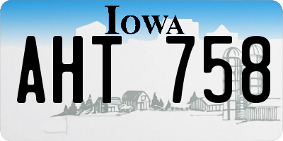 IA license plate AHT758
