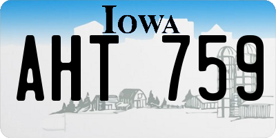 IA license plate AHT759