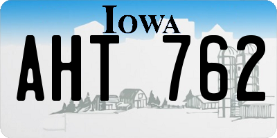 IA license plate AHT762