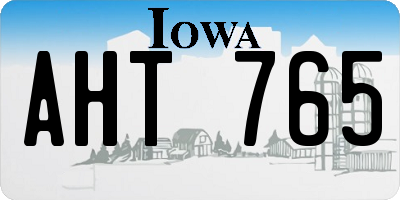 IA license plate AHT765
