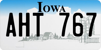 IA license plate AHT767