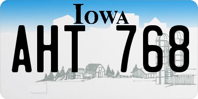 IA license plate AHT768