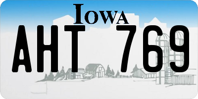 IA license plate AHT769