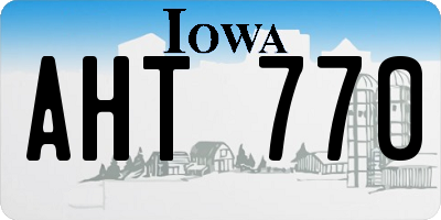 IA license plate AHT770