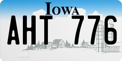 IA license plate AHT776