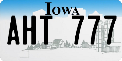 IA license plate AHT777