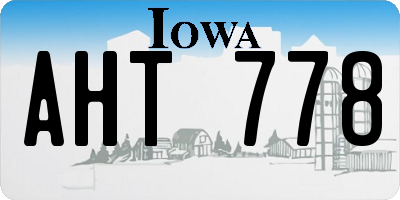 IA license plate AHT778