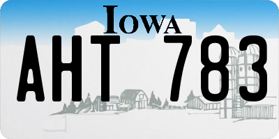 IA license plate AHT783