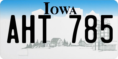 IA license plate AHT785