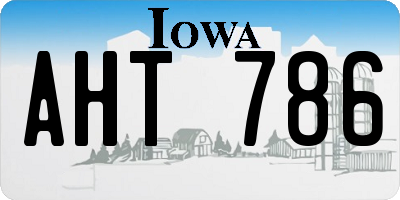 IA license plate AHT786