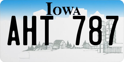 IA license plate AHT787