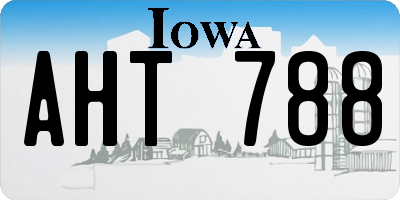 IA license plate AHT788