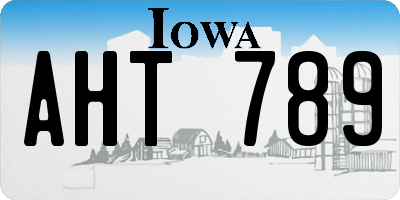 IA license plate AHT789