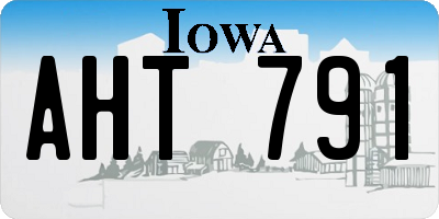 IA license plate AHT791