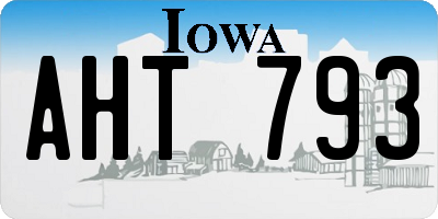 IA license plate AHT793