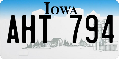 IA license plate AHT794