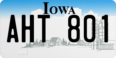 IA license plate AHT801