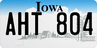 IA license plate AHT804