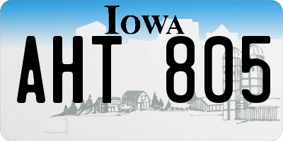 IA license plate AHT805