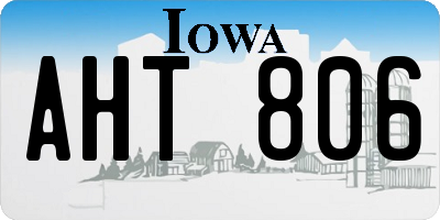 IA license plate AHT806