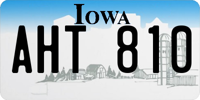 IA license plate AHT810