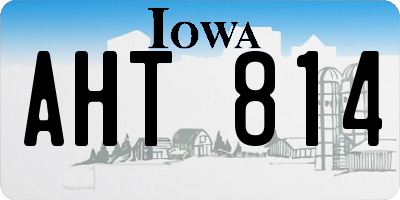 IA license plate AHT814