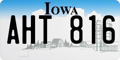 IA license plate AHT816