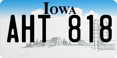 IA license plate AHT818