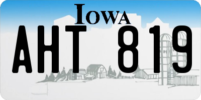 IA license plate AHT819