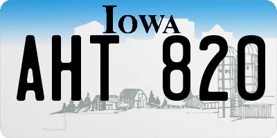 IA license plate AHT820