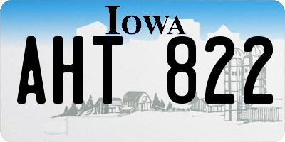 IA license plate AHT822