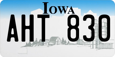 IA license plate AHT830