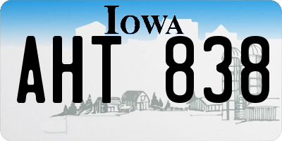 IA license plate AHT838