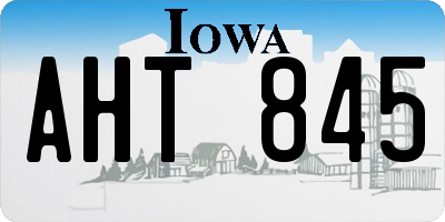 IA license plate AHT845