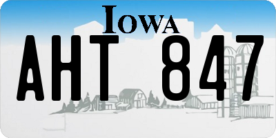 IA license plate AHT847