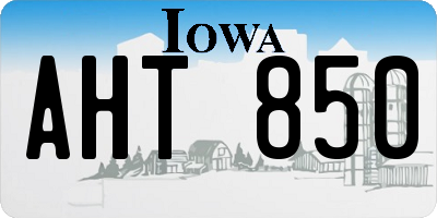 IA license plate AHT850