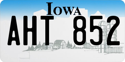 IA license plate AHT852