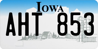 IA license plate AHT853