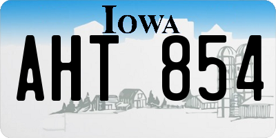 IA license plate AHT854