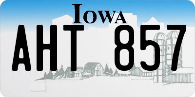 IA license plate AHT857