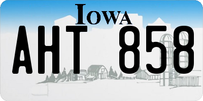 IA license plate AHT858