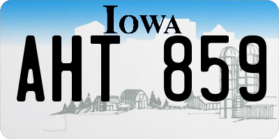 IA license plate AHT859