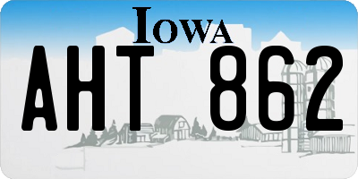 IA license plate AHT862