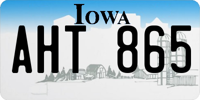 IA license plate AHT865