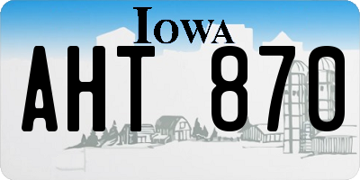 IA license plate AHT870