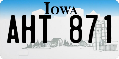 IA license plate AHT871