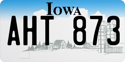IA license plate AHT873