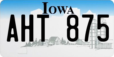 IA license plate AHT875